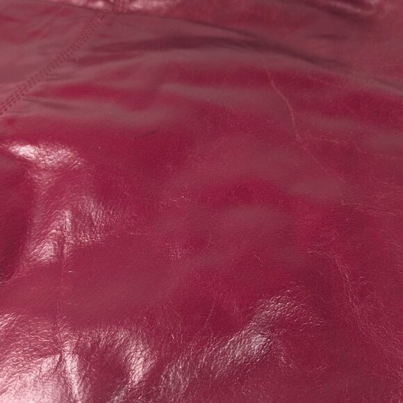 Danier Red Leather Purse Shoulder Crossbody Bag Cargo Pocket Silver Y2K Hobo Zip - Picture 8 of 16